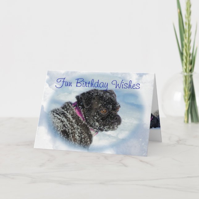 Carte Buggs Dog in Snow card personnaliser toute occasio (Devant)
