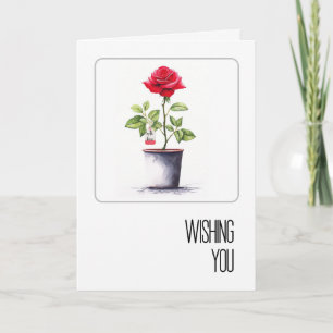 Carte Buisson de roses rouges aquarelle d'anniversaire