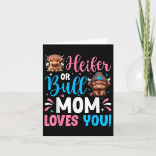Carte Bull Ou Heifer Genre Révéler Highland Cow Maman Fa