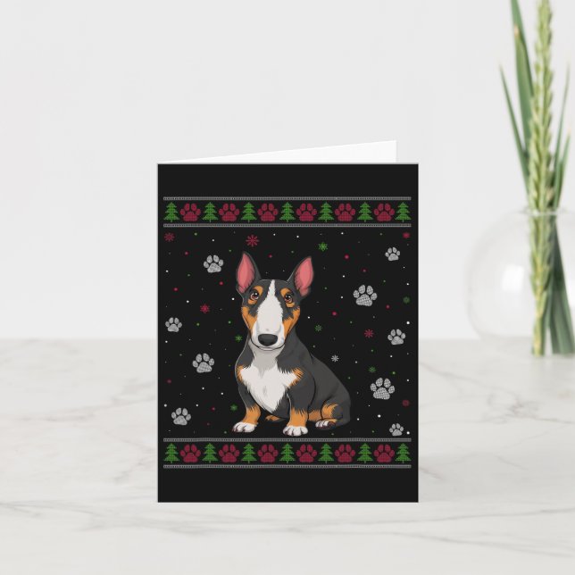 Carte Bull Terrier Sweat de Noël Xmas Animal Chien (Devant)