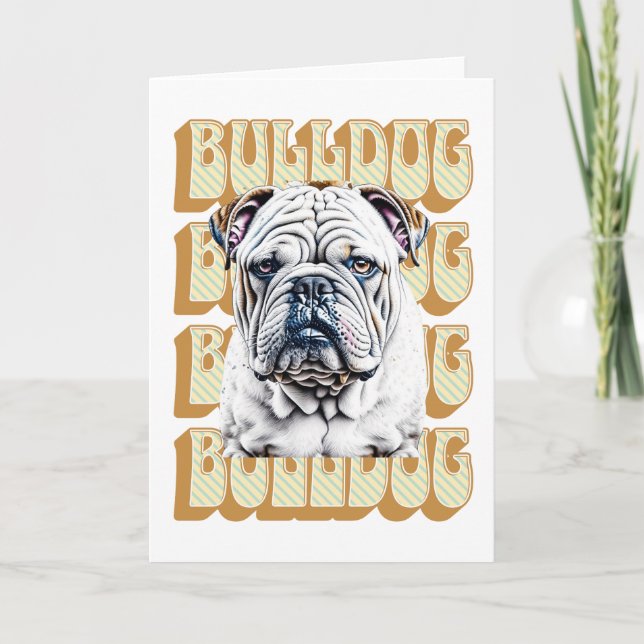 Carte Bulldog anglais avec police rétro (Devant)
