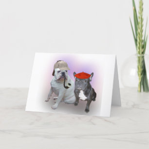 Carte Bulldog anglais et Bulldog français
