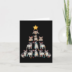 Carte Bulldog Christmas Tree Frenchie Chien Xmas Pjs Paj