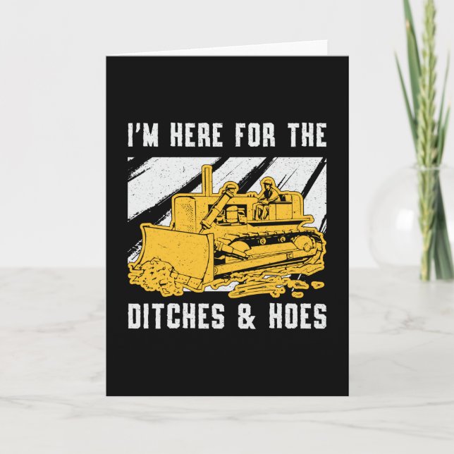 Carte Bulldozer Je suis ici pour la construction de Ditc (Devant)