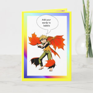 Carte Bulle féerique de la parole, fée d'automne