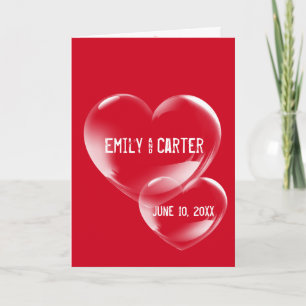 Carte Bulles cardiaques mariages en rouge