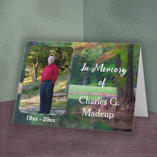 Carte Bulletin de service funèbre à la mémoire de