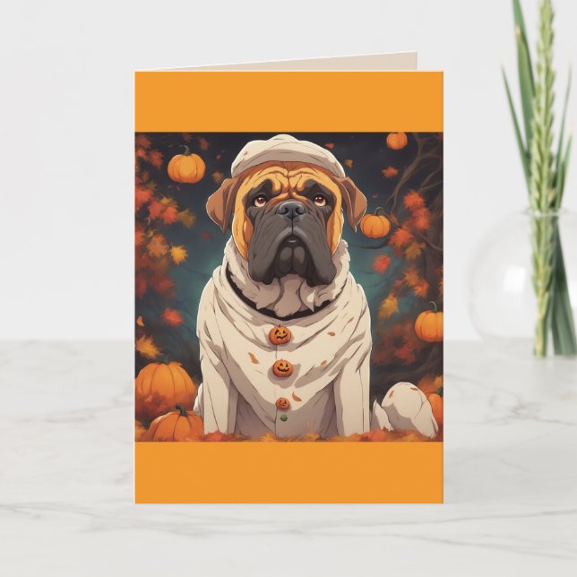 Carte Bullmastiff Halloween (Devant)
