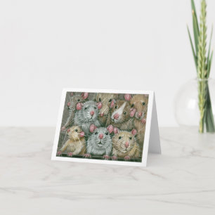Carte Bunch of Rat at Rattie Reunion Notecard