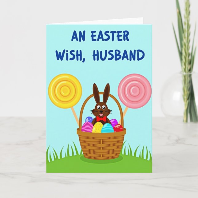 Carte Bunny And Eggs Holiday Card (Devant)