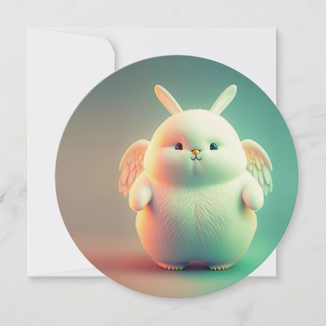 Carte Bunny Chubby Avec Ailes (Devant)