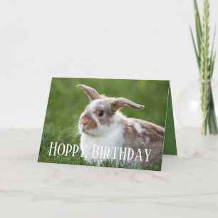 Carte Bunny d'anniversaire Hoppy
