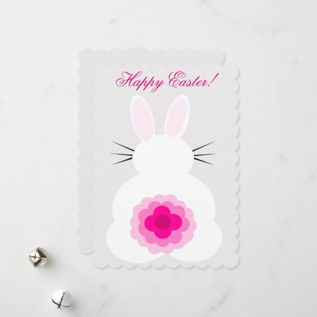 Carte Bunny de Pâques (Devant/Arrière en situation)