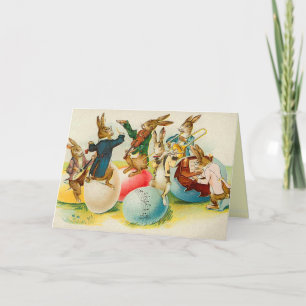 Carte Bunny de Pâques victorienne