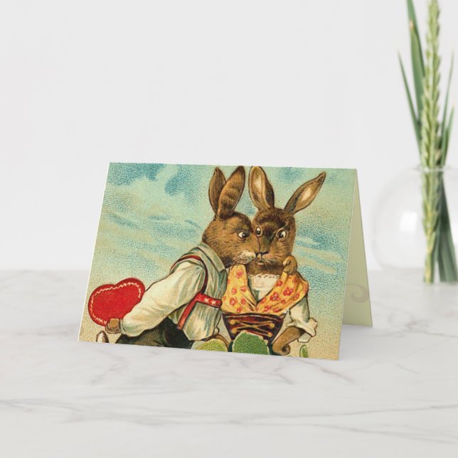 Carte Bunny Hunny vintage (Devant)