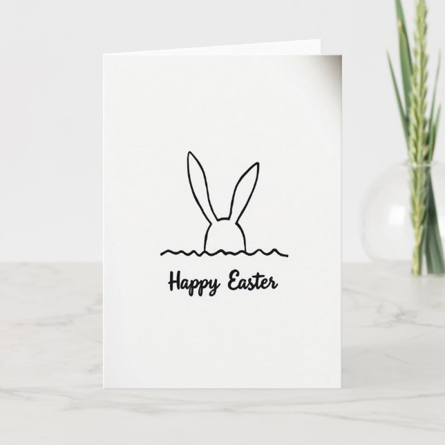 Carte Bunny Line Art Spring Card (Devant)