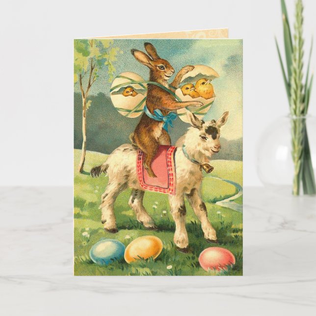 Carte Bunny Pâques vintage (Devant)
