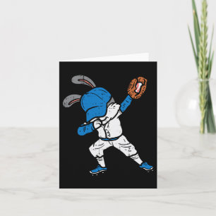 Carte Bunny Rabbit Dab Baseball Pâques Sport Pitcher Boy