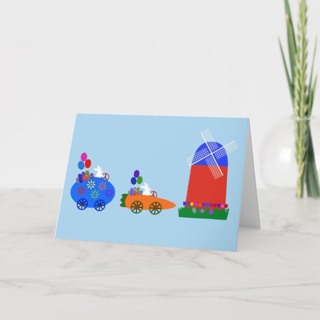 Carte Bunny Race Cars #1 (Devant)