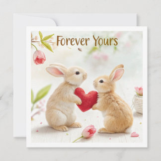 Carte Bunny romantique - Pour toujours votre