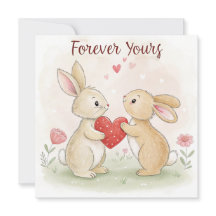 Carte Bunny romantique - Pour toujours votre