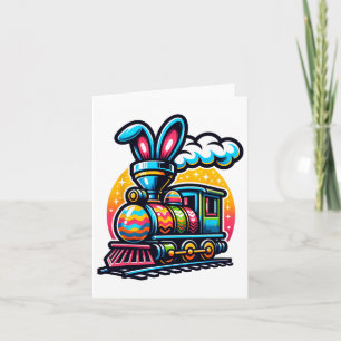 Carte Bunny Train Railroad Easter Egg Kids Toddler Boys