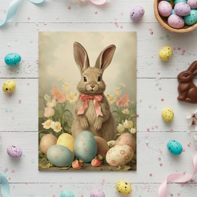 Carte Bunny vintage de Pâques (Créateur téléchargé)