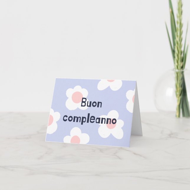 Carte Buon compleanno, heureux anniversaire italien (Devant)