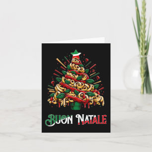 Carte Buon natale italie pâtes noël arbre xmas