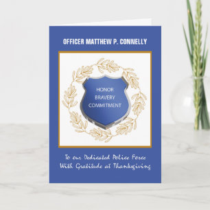 Carte Bureau de police Thanksgiving Merci Wreath