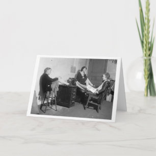 Carte Bureau vintage - Bons amis au travail,