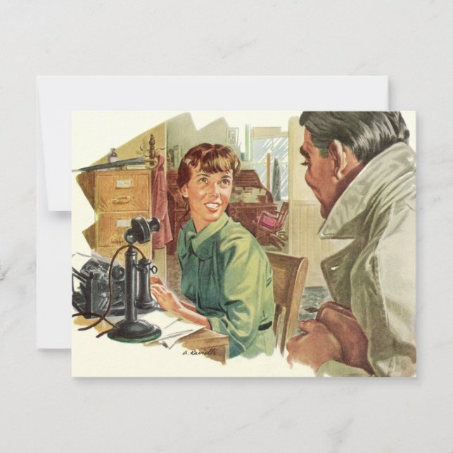 Carte Bureau vintage des affaires, chef de la direction  (Devant)