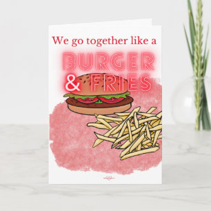 Carte Burger et Fries Valentine's Day Card