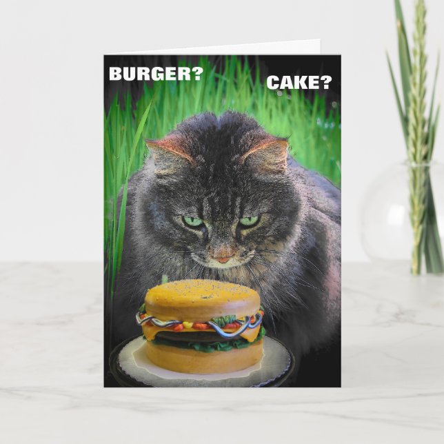 Carte Burger ou gâteau pour votre anniversaire ? (Devant)