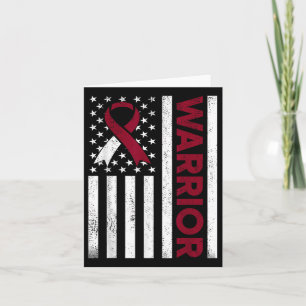 Carte Burgundy Ivory Us Drapeau Ruban Pour Le Cancer De