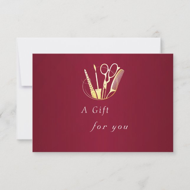 Carte Burgundy Vin & Gold Beauty Salon certificat cadeau (Devant)