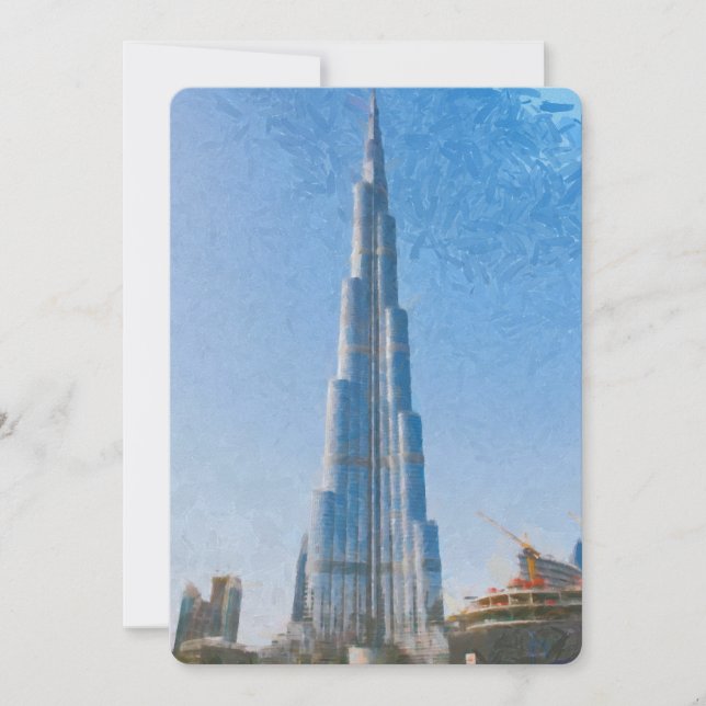 Carte Burj Khalifa, peinture de Dubaï (Devant)