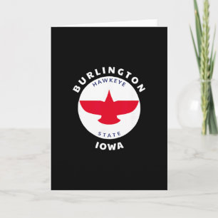 Carte Burlington Iowa Ia Drapeau Aigle En Vol Souvenir V