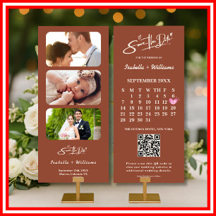 Carte Burnt Orange Boho Terracotta Mariage Enregistrer L