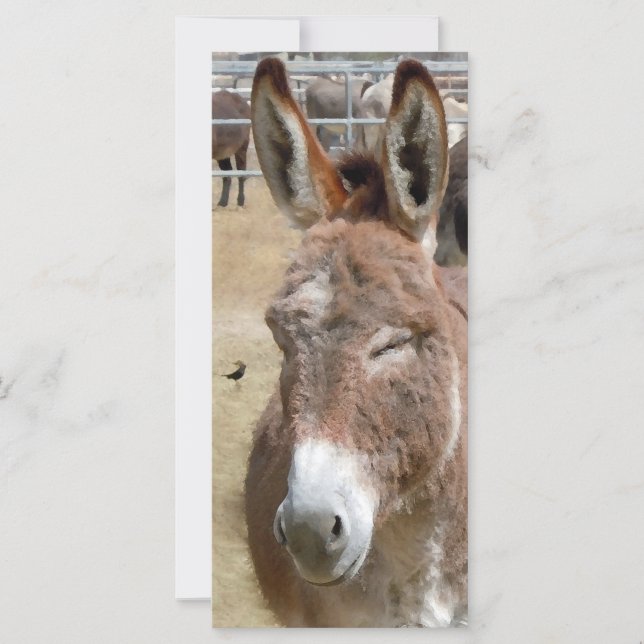 Carte Burro Blushing - Fournitures scolaires Signets pou (Devant)