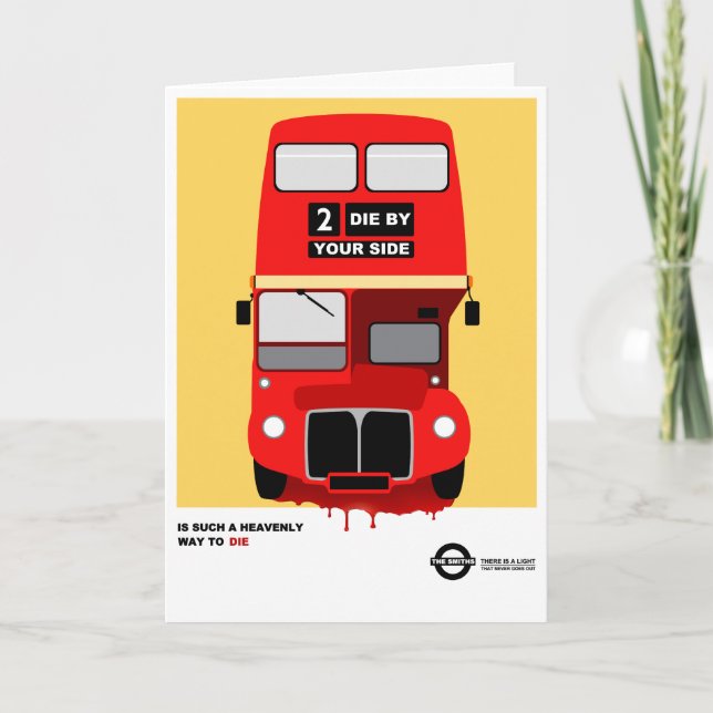 Carte Bus Londonien Rouge Brit Pop Art Saint Valentin (Devant)