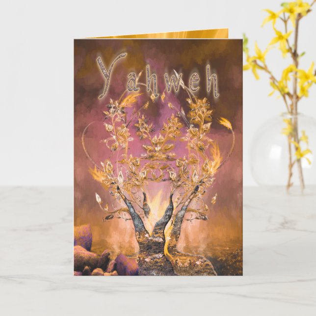 Carte Bush en feu "YAHWEH" (Fleur jaune)