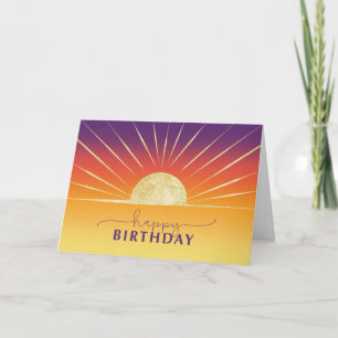 Carte Business Anniversaire coloré Sunrise Gold Look
