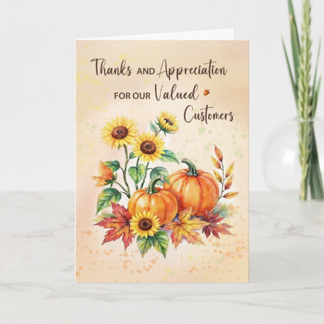 Carte Business Customer Appreciation on Thanksgiving  (Devant)