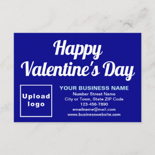Carte Business Valentine Small Blue Flat Grey Card