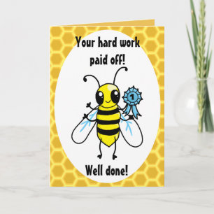 Carte Busy Bee Félicitations au travail acharné