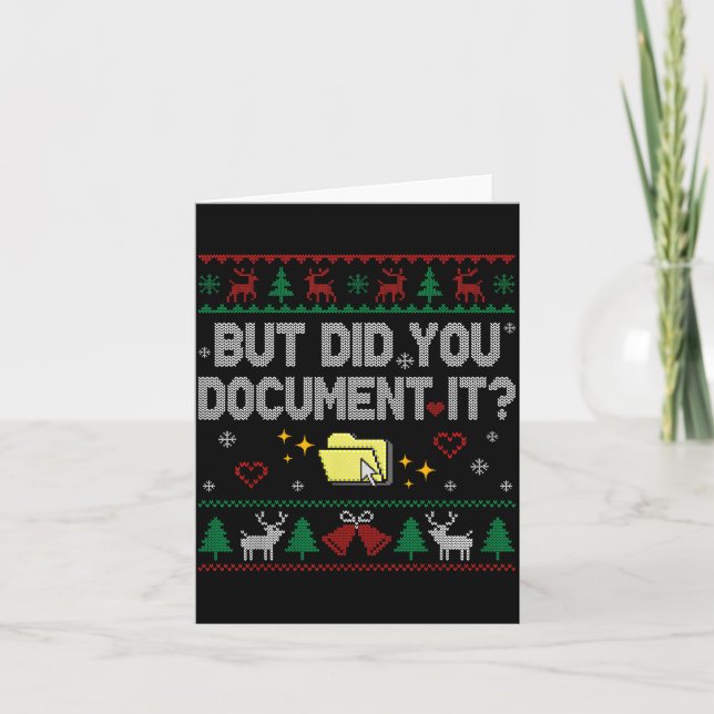 Carte But Did You Doent It Funny Office Christmas Ugly S (Devant)