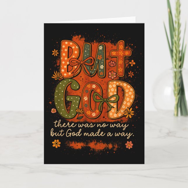 Carte But God Made A Way Floral Faith Quote Christian Gi (Devant)