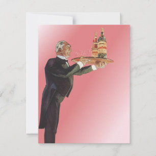 Carte Butler vintage dans un plateau à vin de service Tu