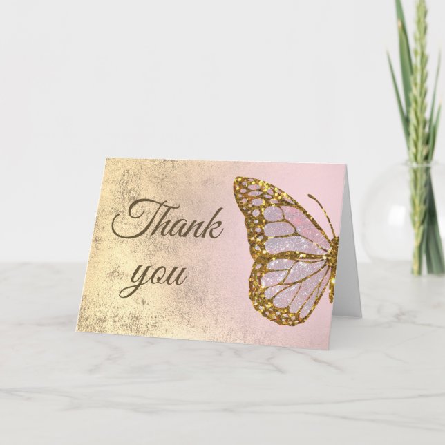 Carte butterfly design thank you (Devant)